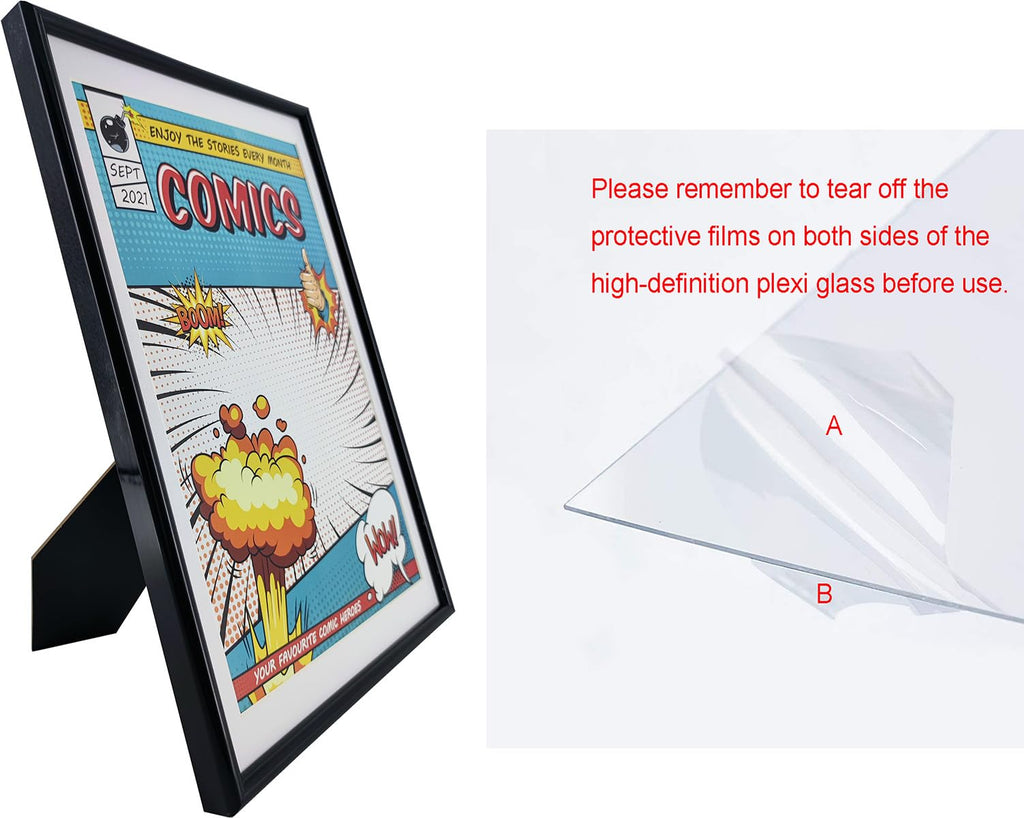 Comic Book Frame, 8 Pack, Uv Protection,White Mat, Fits Current Comics Up To 6 3/4'' X 10 1/4'', Wall Or Tabletop Display,Spring