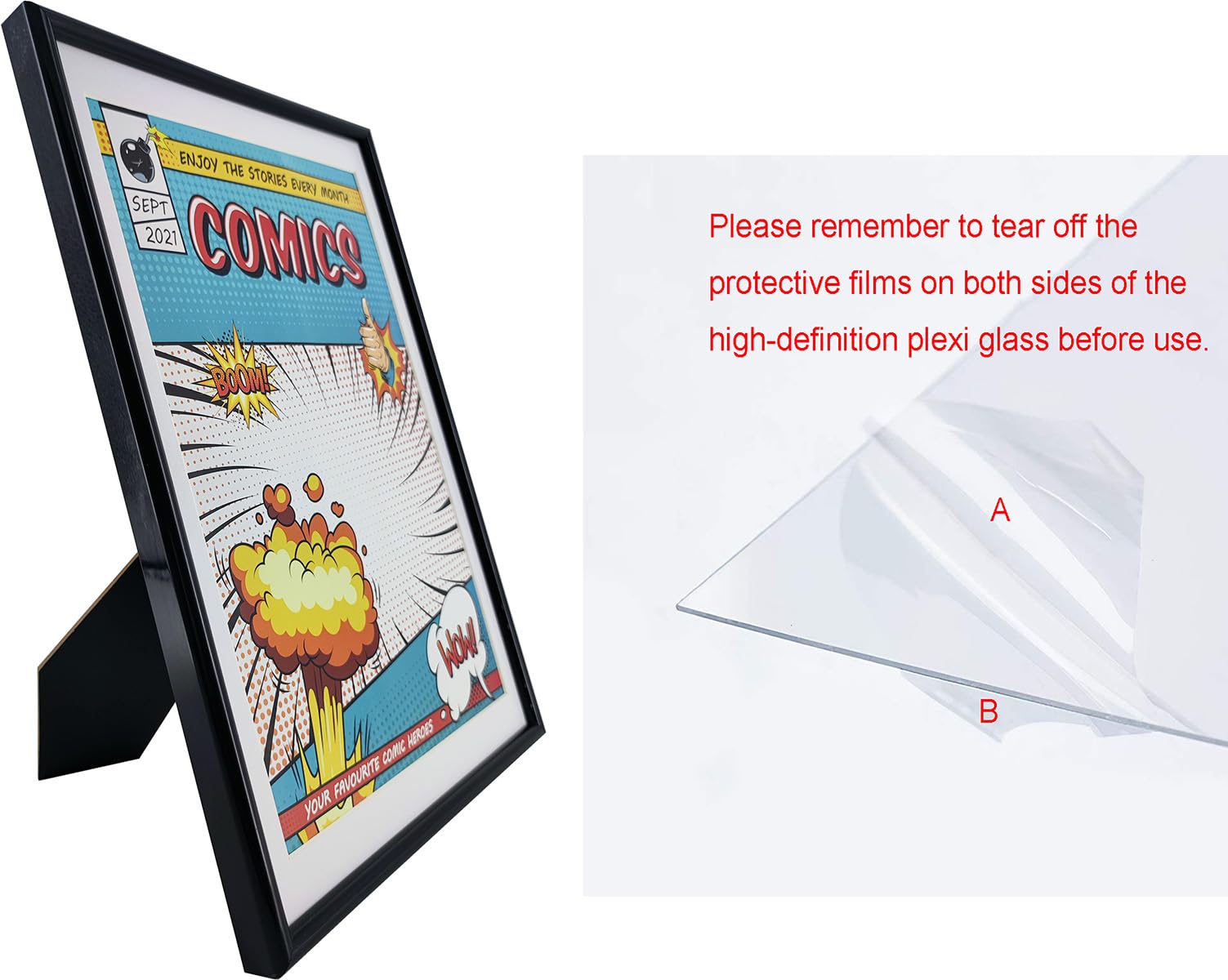 Comic Book Frame, 8 Pack, Uv Protection,White Mat, Fits Current Comics Up To 6 3/4'' X 10 1/4'', Wall Or Tabletop Display,Spring