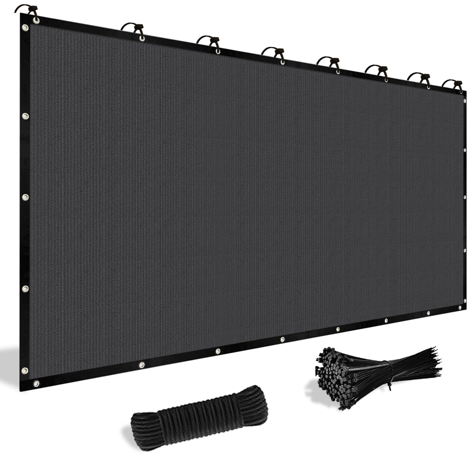 Shade&Beyond Customized Size 7' X 21' Shade Cloth With Grommets, 90% Uv Protection Uv Protection Mesh Tarp Sun Screens For Patio