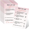 Sureio 200 Pieces Press On Nail Instruction Application Kit Cards 2 X 3.4 Inches Press On Nail Cards Aftercare Instruction Guide