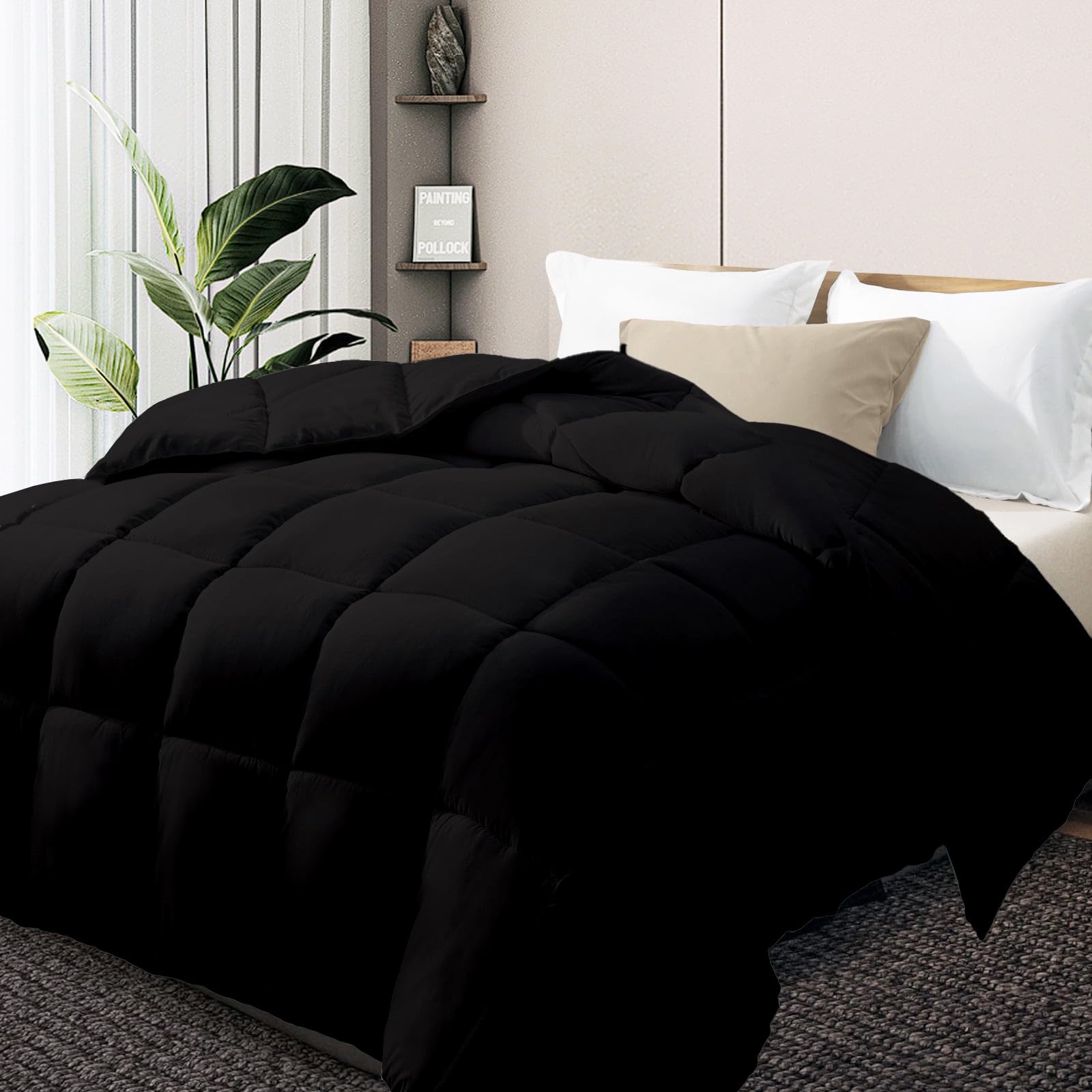 Tsm Bedding 500 Gsm Hotel Down Comforter Microfiber Winter Heavy Quilt, RajaiAll Season Warm Fluffy UltraSoft Comforter  400 