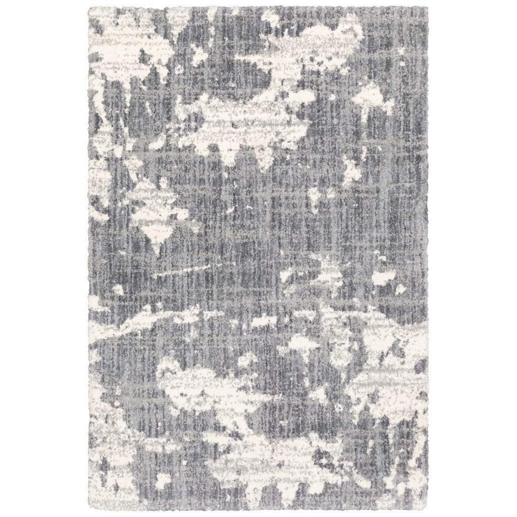 Homeroots Home Decor 383667 7 x 9 ft. Grey & Ivory Matter Area Rug