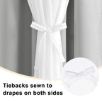 Hiasan Blackout Curtains With White Sheer Overlay, Mix & Match Double Layer Thermal Insulated Room Darkening Curtains For Bedroo