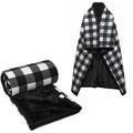 Forestfish Fleece Wearable Blanket Oversized, Comfy Lightweight Lap Blanket Poncho Throw With Buttons, 63X 55   (Black)