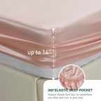 Love'S Cabin Twin Satin Sheets Sets - 3 Piece Coral Silky Satin Bed Sheets Twin With Deep Pockets, Luxury Silk Feel Satin Twin Size Sheet Set Bedding Set (1 Flat Sheet,1 Fitted Sheet,1 Pillow Case)