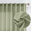 Jinchan Linen Blend Curtains 63 Inches Length For Living Room Farmhouse Rod Pocket Back Tab Light Filtering Window Drapes For Bedroom Curtains Sage Green 2 Panels