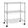 Simple Deluxe Heavy Duty 3-Shelf Shelving Unit with Wheels, Adjustable Steel Wire Shelving, Chrome Metal Shelf Organizer for Kit