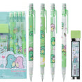 Shideshin 4Pcs Cute Cartoon Dinosaur Mechanical Pencils Set With Tubes 0.5 Mm Pencil Refills Back To School Gift For Kids Girls