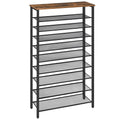 MAHANCRIS 10-Tier Shoe Rack, Shoe Organizer for Entryway, Large Capacity Shoe Shelf, for 36-40 Pairs of Shoes, Stable Sturdy, Sh