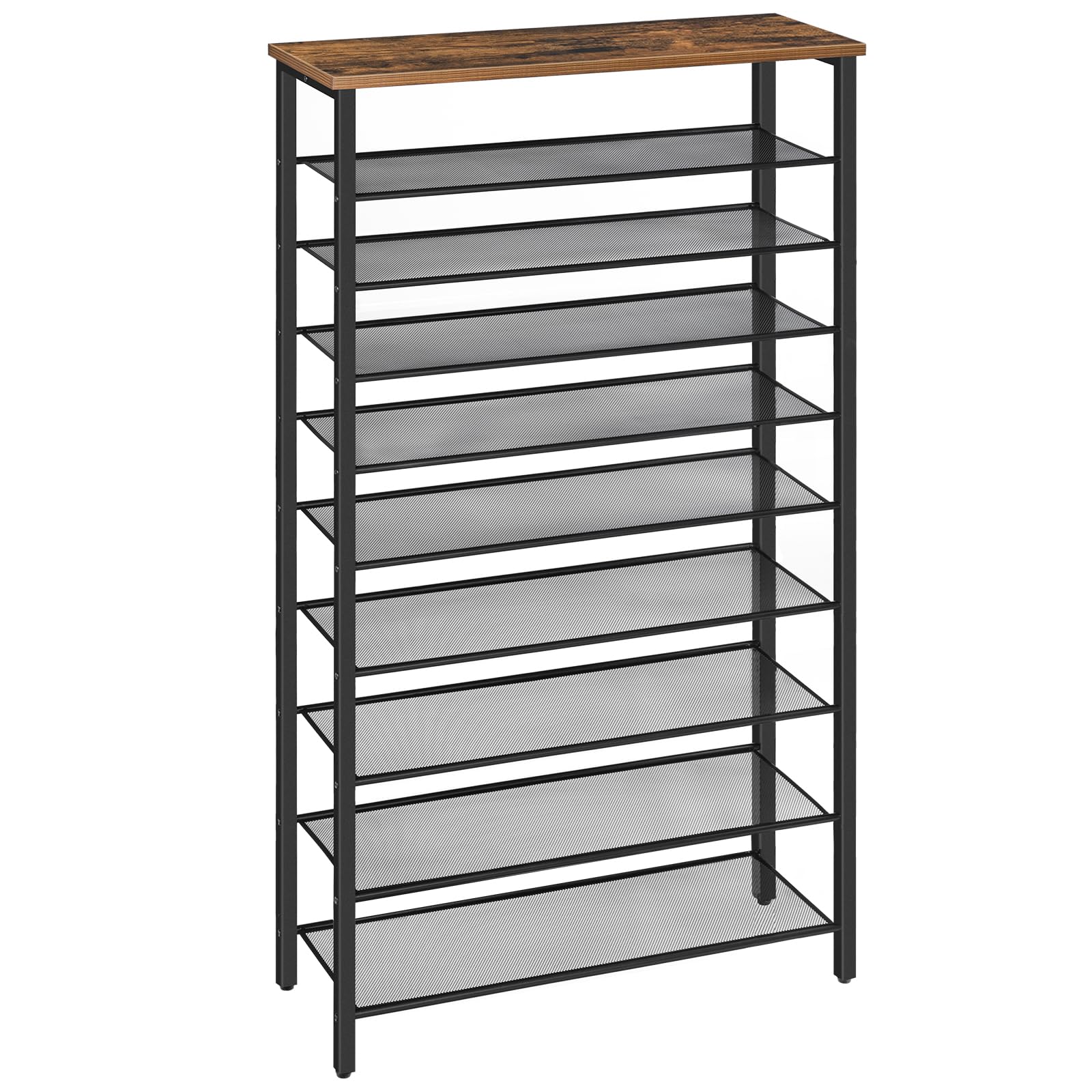MAHANCRIS 10-Tier Shoe Rack, Shoe Organizer for Entryway, Large Capacity Shoe Shelf, for 36-40 Pairs of Shoes, Stable Sturdy, Sh