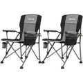 XGEAR Camping Chair Hard Arm High Back Lawn Chair Heavy Duty with Cup Holder, for Camp, Fishing, Hiking, Outdoor, Carry Bag Incl
