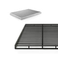 ZINUS Quick Lock Metal Smart Box Spring, 4 Inch Mattress Foundation, Strong Metal Structure, Easy Assembly, Queen White, Hassle 