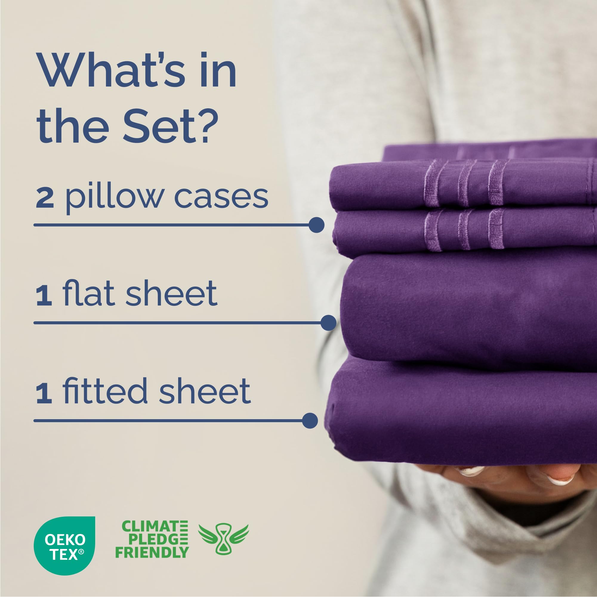 Queen Size 4 Piece Sheet Set - Comfy Breathable & Cooling Sheets - Hotel Luxury Bed Sheets For Women & Men - Deep Pockets, Easy-