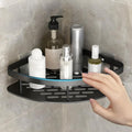 Layzoo 1 Pcs Bathroom Accessories Aluminium Heavy Duty Self Adhesive Bathroom Corner Shelf For Wall, Multipurpose Wall Mounted B