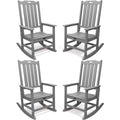 THOEOE Oversized Rocking Chair Set of 4, Outdoor Rocking Chair for Adults, All Weather Resistant Porch Rocker for Lawn Garden, G
