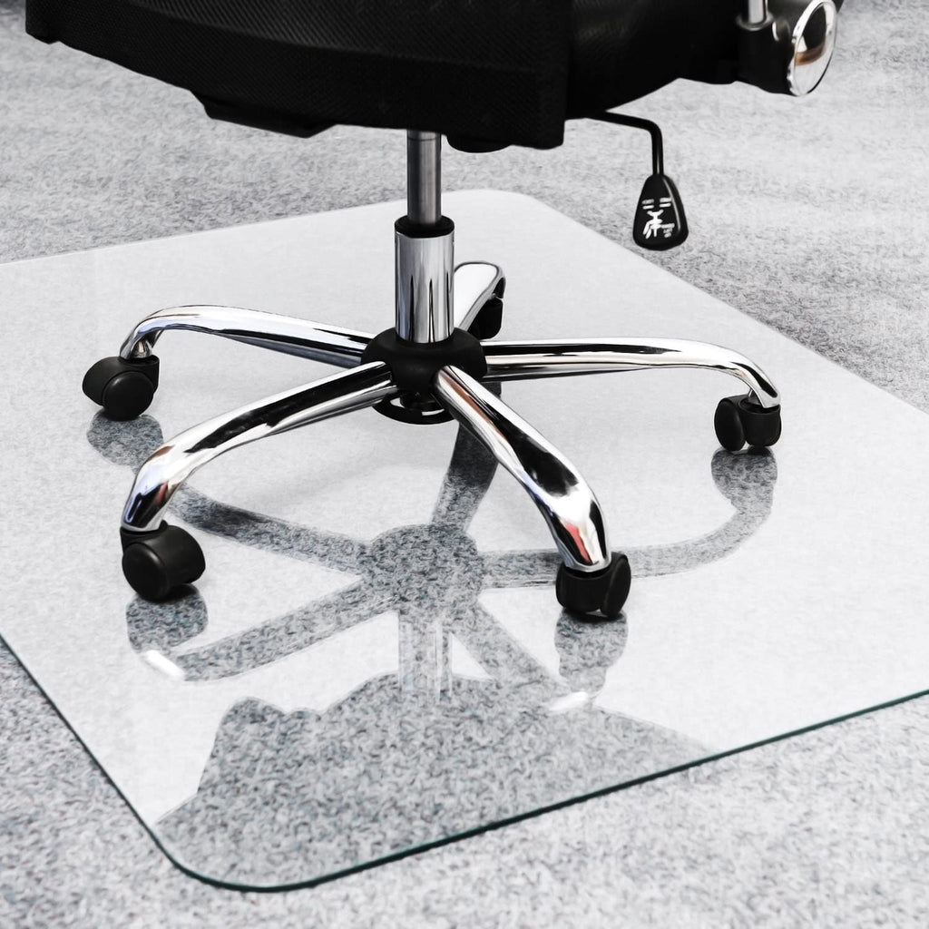 Floortex® Glaciermat® Heavy Duty Glass Chair Mat for Hard Floors & Carpets - 48" x 60"