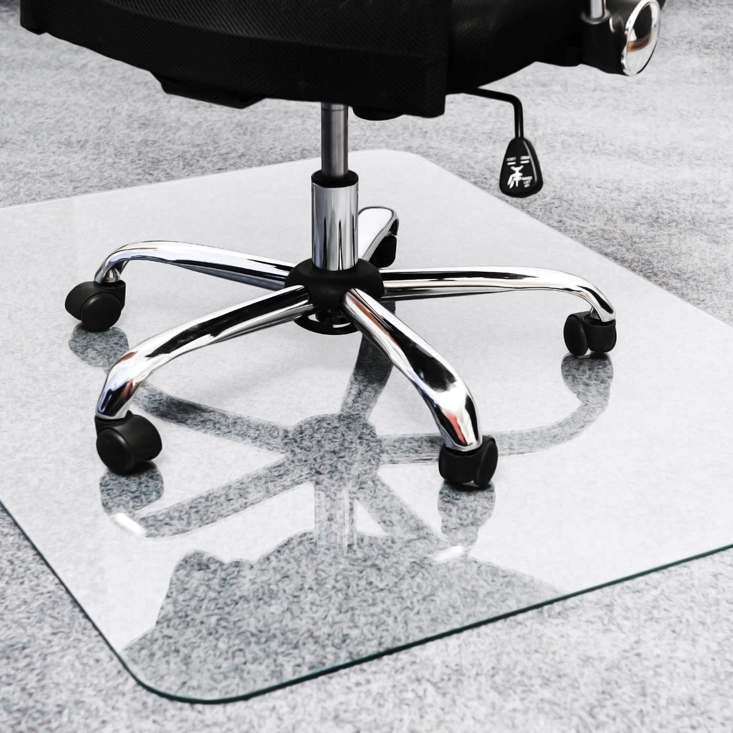 Floortex® Glaciermat® Heavy Duty Glass Chair Mat for Hard Floors & Carpets - 48" x 60"