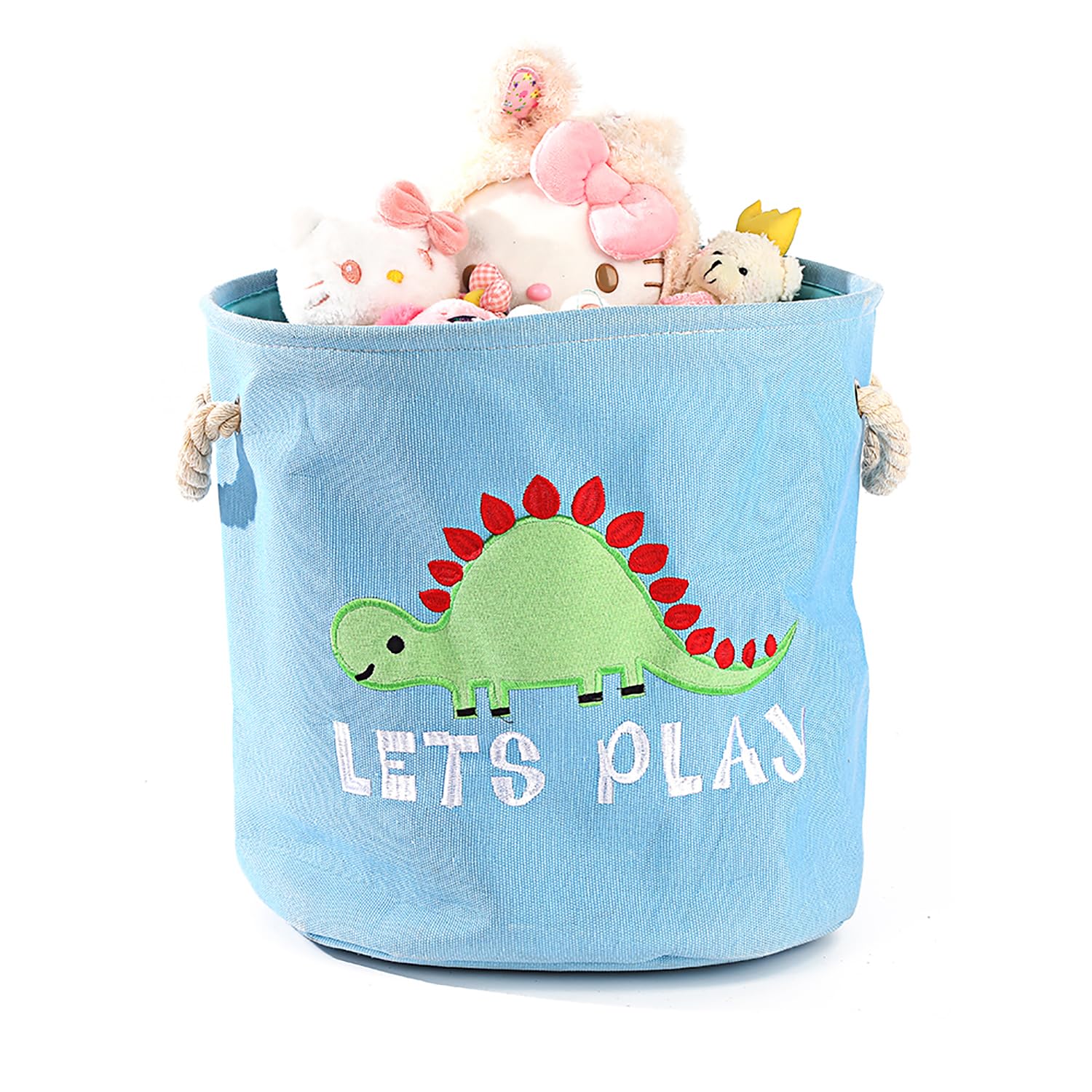 House Of Quirk Round Laundry Basket, Cute Cartoon Kids Nursery Hamper,Boys Toy Storage Organizer,Childern Cloth Storage Basket,B