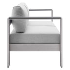 Modway Eei-4313-Slv-Gry-Set Patio Aluminum 3 Piece Set In Silver Gray