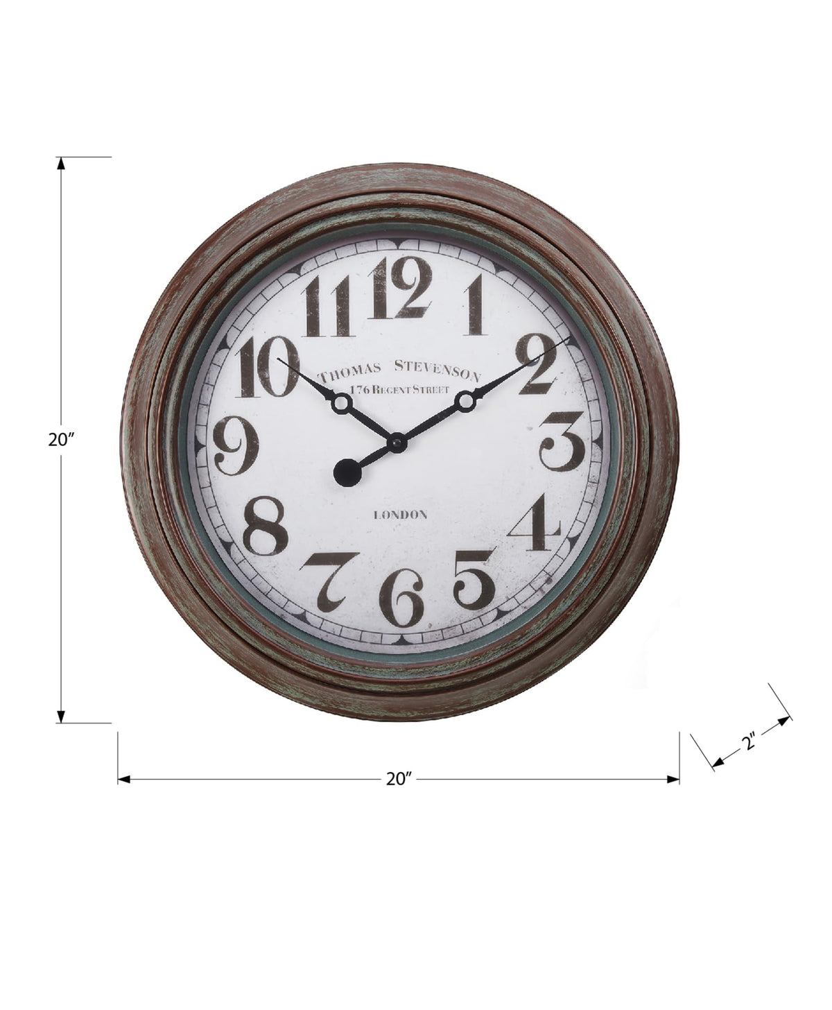 Monarch Specialties I 9049 Clocks, 20' Round, Wall Clock, Antique Brown, Transitional