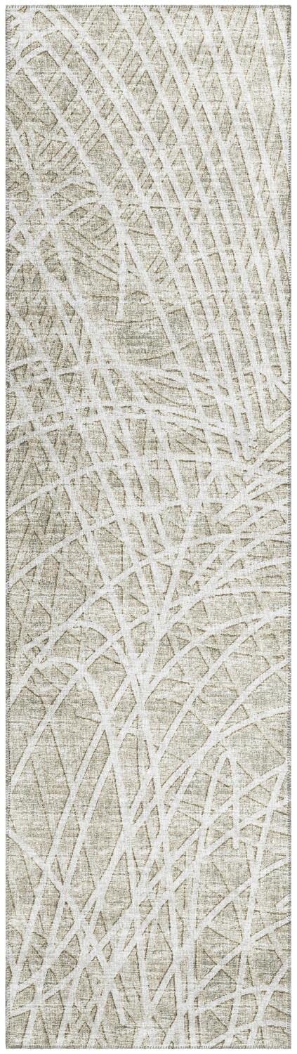 Addison Rugs Rylee Ary32 Beige Washable 2'3" X 7'6" Indoor Outdoor Runner Rug, Easy Clean, Machine Washable, Non Shedding, Bedroom, Entry, Living Room, Dining Room, Kitchen, Patio Rug