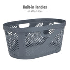 Mind Reader 40L Laundry Basket, Clothes Hamper, Ventilated, Plastic, 23''L X 14.5''W X 10.5''H, Set Of 2, Gray