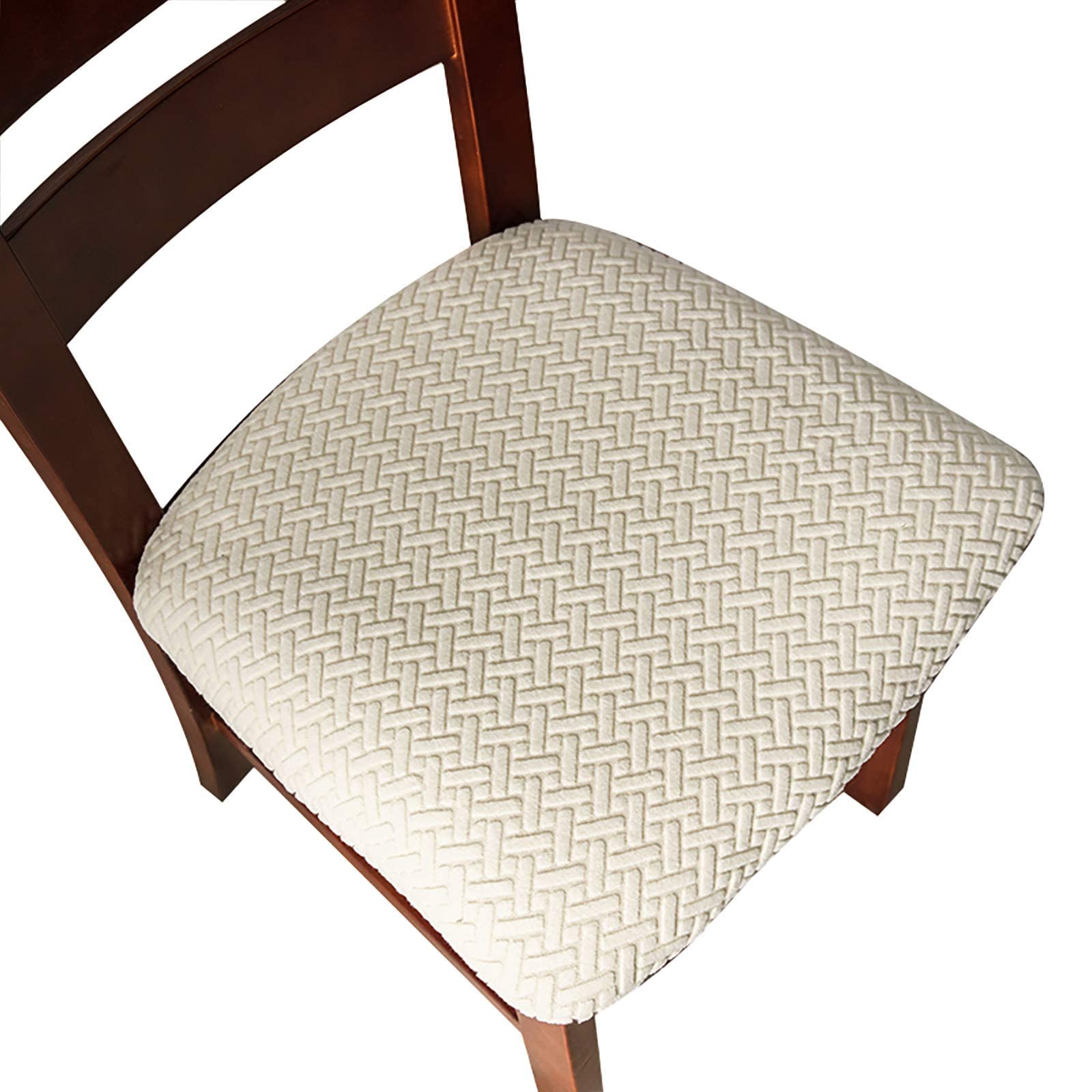 Genina Seat Covers For Dining Room Chair Seat Slipcovers Kitchen Chair Covers (Beige, 2 Pcs)