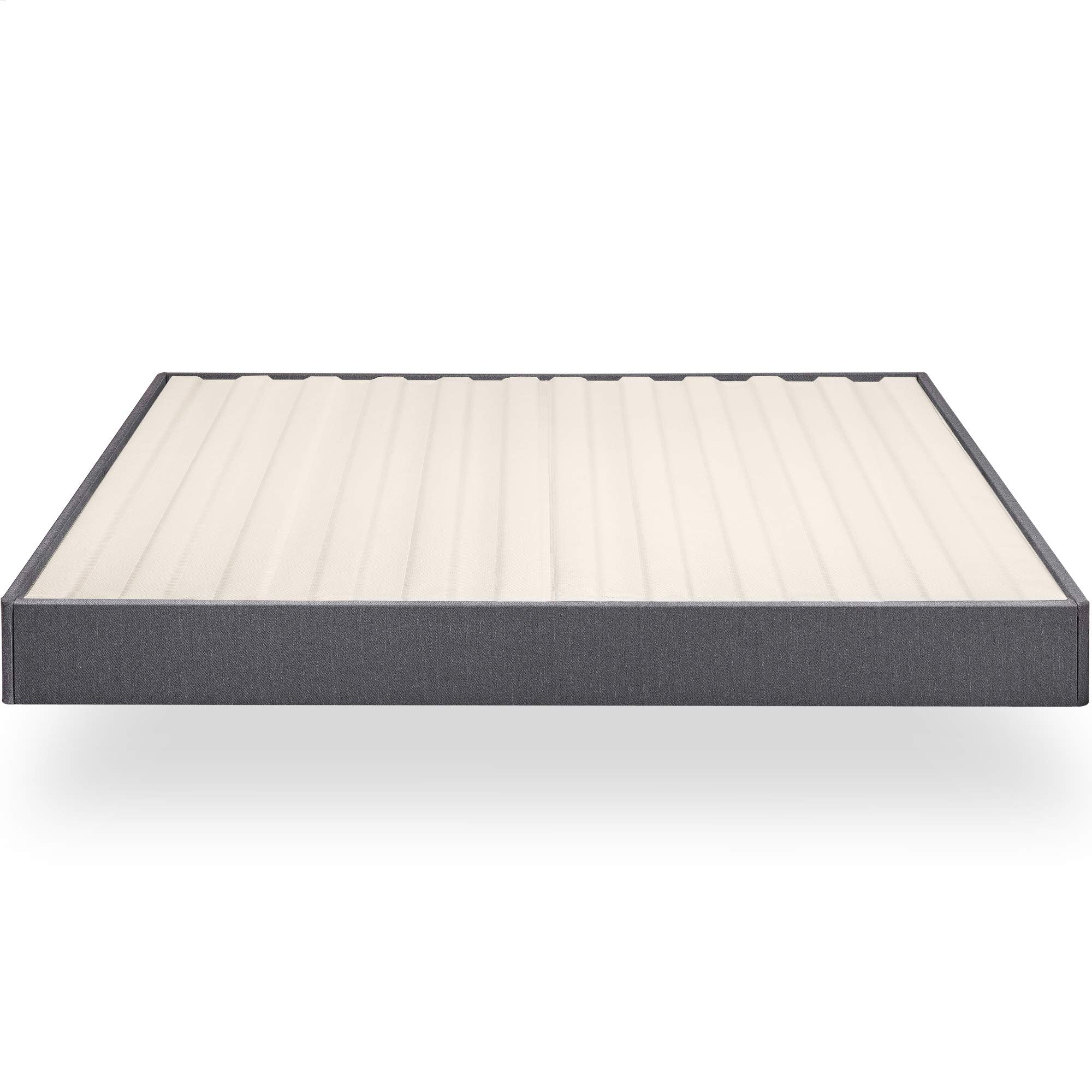 Zinus Upholstered Metal and Wood Box Spring, 7.5 Inch Mattress Foundation, Easy Assembly, Fabric Paneled Design, King