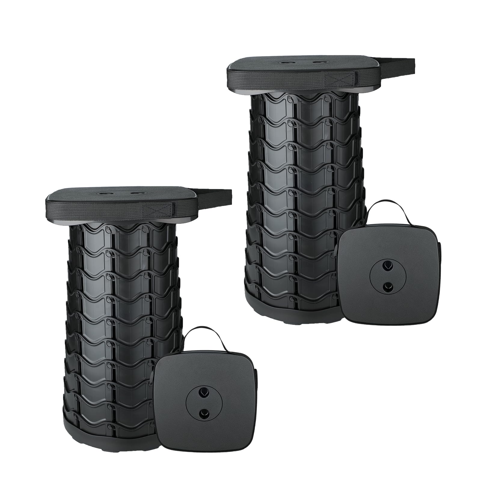 Boreeman Upgraded Collapsible Stool, Square Portable Stool, Lightweight Yet More Sturdy with Load Capacity 400lbs, Perfect for C