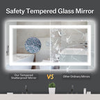 Istripmf 60X28 Inch Led Bathroom Mirror With Lights, Backlit And Front Lighted Bathroom Vanity Mirrors For Wall, Anti-Fog/Dimmab