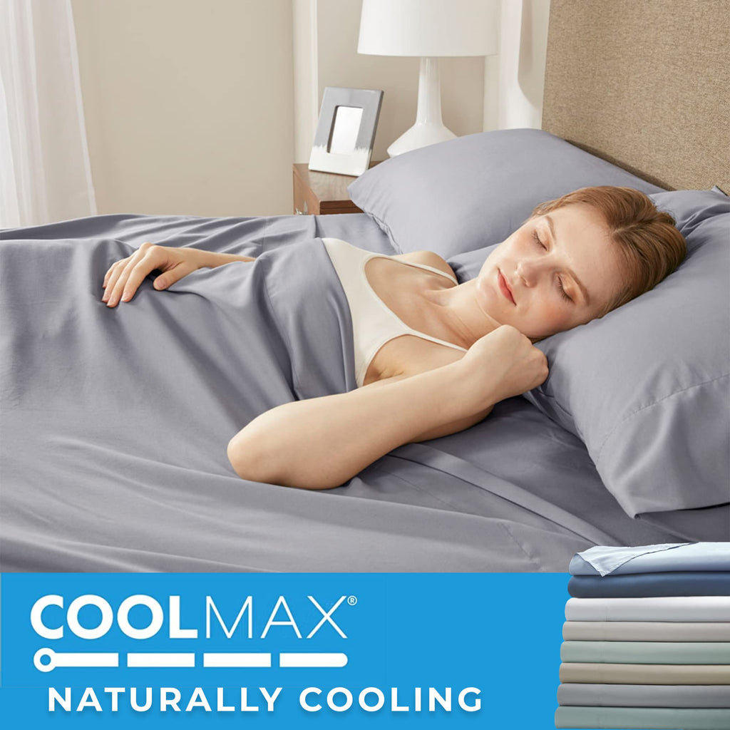 Comfort Spaces Coolmax Moisture Wicking Sheet Set Polyester Blue Full