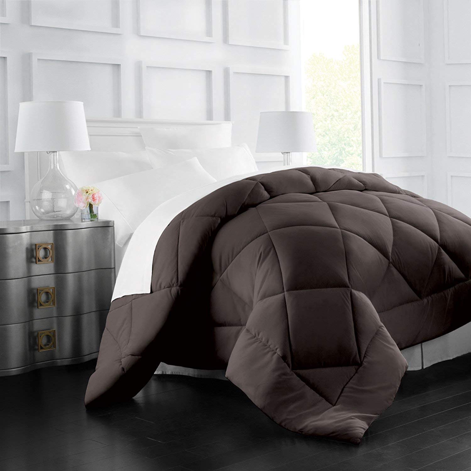 Jaipur Linen All Season Microfiber Duvet/Ac Comforter/Quilt  Brown  Single Bed Size 60 Inch X 90 Inch