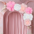 Giegxin 6 Pcs 31.5  24  Pink and White Giant Paper Flowers Extra Large Pink Floral Tissue Paper Flowers Crpe Floral Decoration f