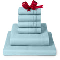 Mellanni California King Sheet Set - 6-Piece Iconic Collection Bedding, (Including 4 Pillowcases), 16-Inch Deep Pocket, Easy Care, Extra Soft, Cooling Sheets, Brushed Microfiber - Aqua