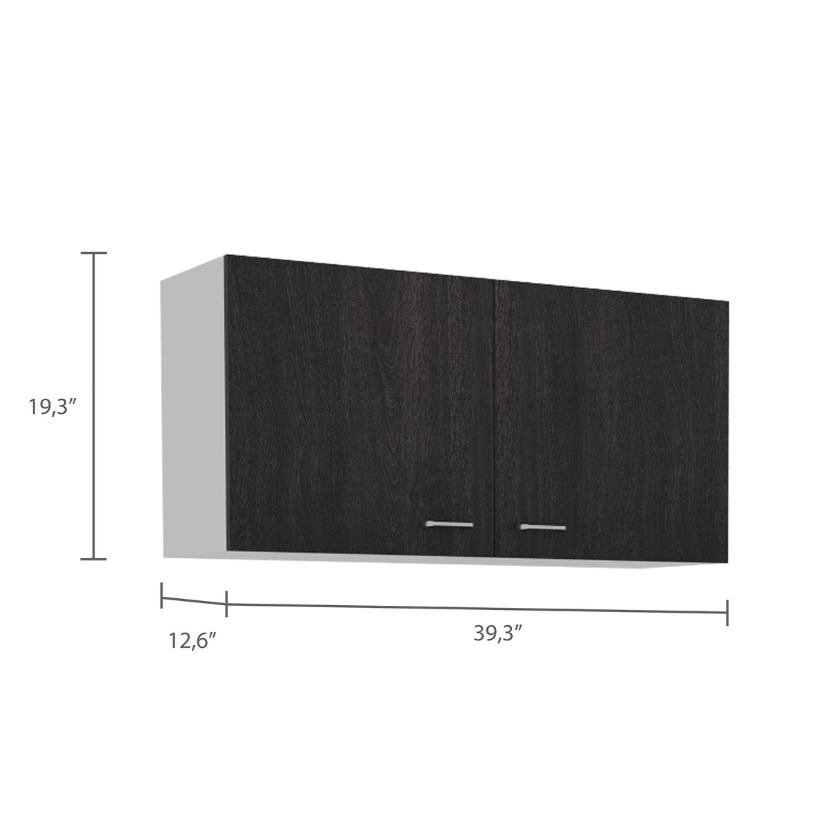 Salento Wall Double Door Cabinet With Two Shelves, 19&Quot; H, Carbon Espresso/White, Kitchen