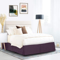 Nestl Dark Purple Twin Xl Bed Skirt - Twin Xl Size Bed Skirt 14 Inch Drop - Brushed Microfiber Bed Skirts - Hotel Quality Pleate