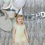 Silver Foil Fringe Tinsel Backdrop - Metallic Tinsel Streamers Curtains Streamer Backdrop Party Backdrop For Prom Decorations Da