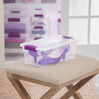 Sterilite 24-Pack Clearview Latch Box, Stackable Storage Organizer Bins For Home, 6 Quart