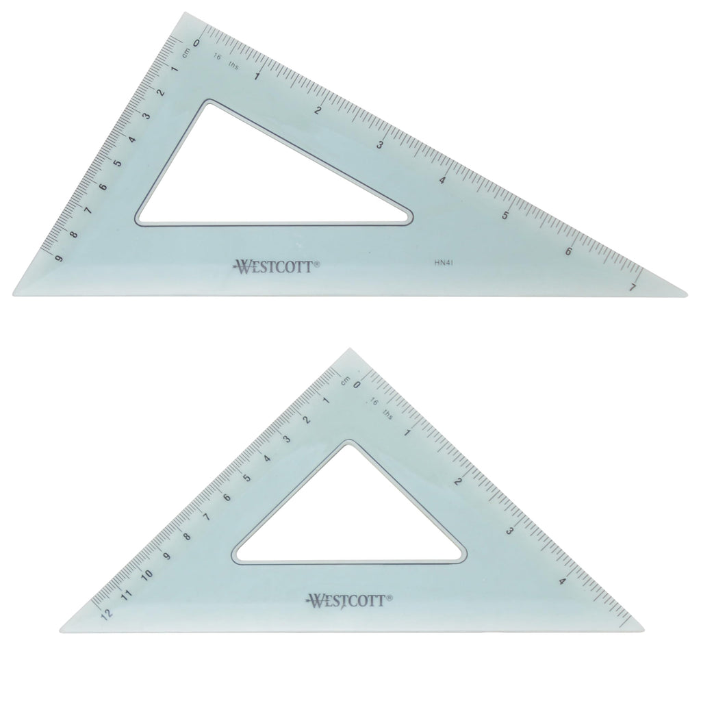 Westcott Triangular Scale (Kt-90), (Pack Of 2), Clear, 11 X 5.75 X 0.25 Inches