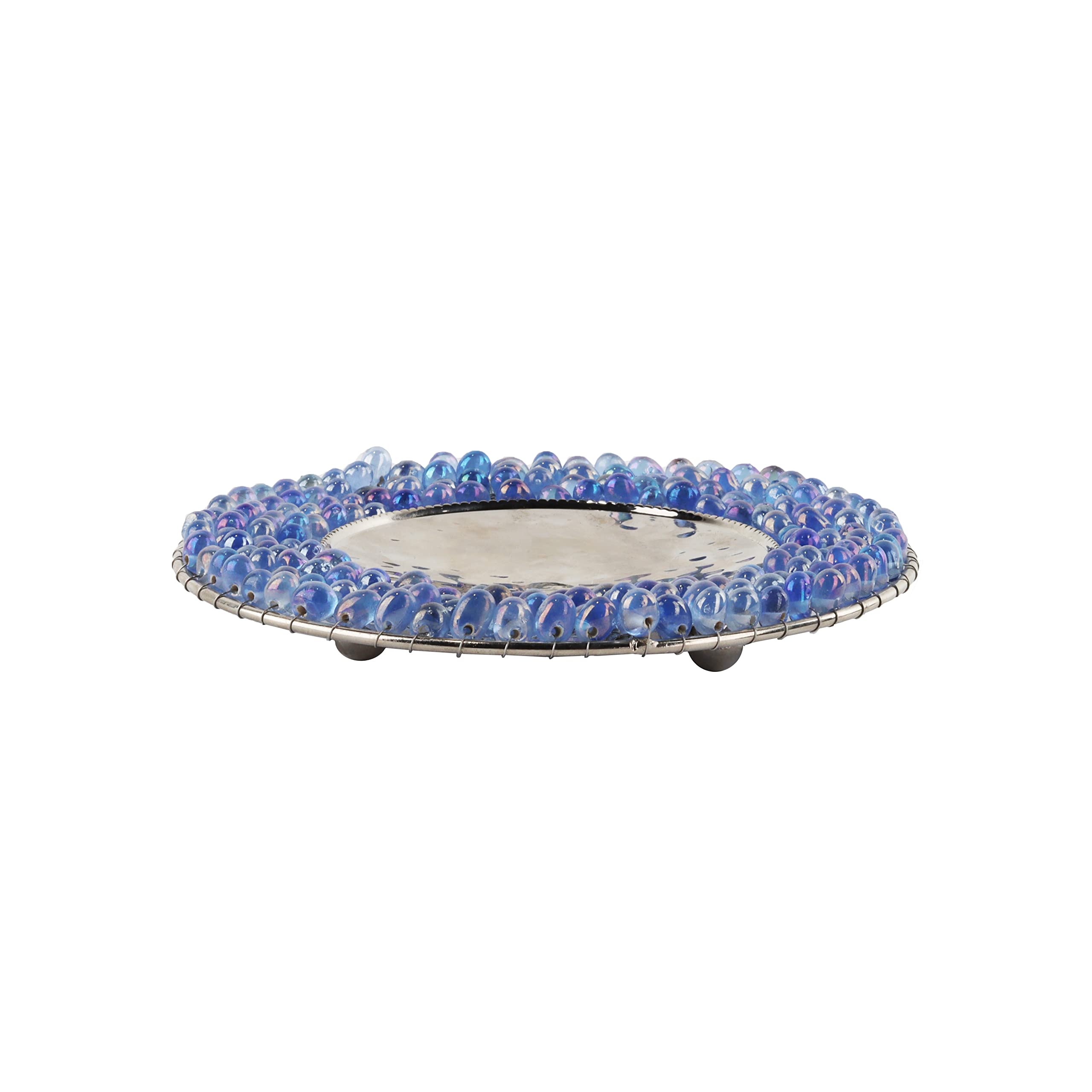 Blue Beaded Candle Stand