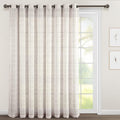 Lush Decor Farmhouse Textured Grommet Sheer Window Curtain Panel (Single Panel), 115'W X 84'L, Beige