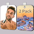 2 Pack Shower Mirror Fogless for Shaving, Larger 10.7x8 inch Plexiglass Hand Mirror for Shower, Plastic Small Wall Mirror for Tr