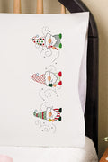 Tobin Holiday Gnomes Stamped For Embroidery Pillowcases