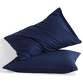 Ntbay Standard Cotton Pillowcases - Envelope Closure 20X26 Pillowcases Set Of 2, Breathable And Soft Bed Pillow Cases, Navy Blue