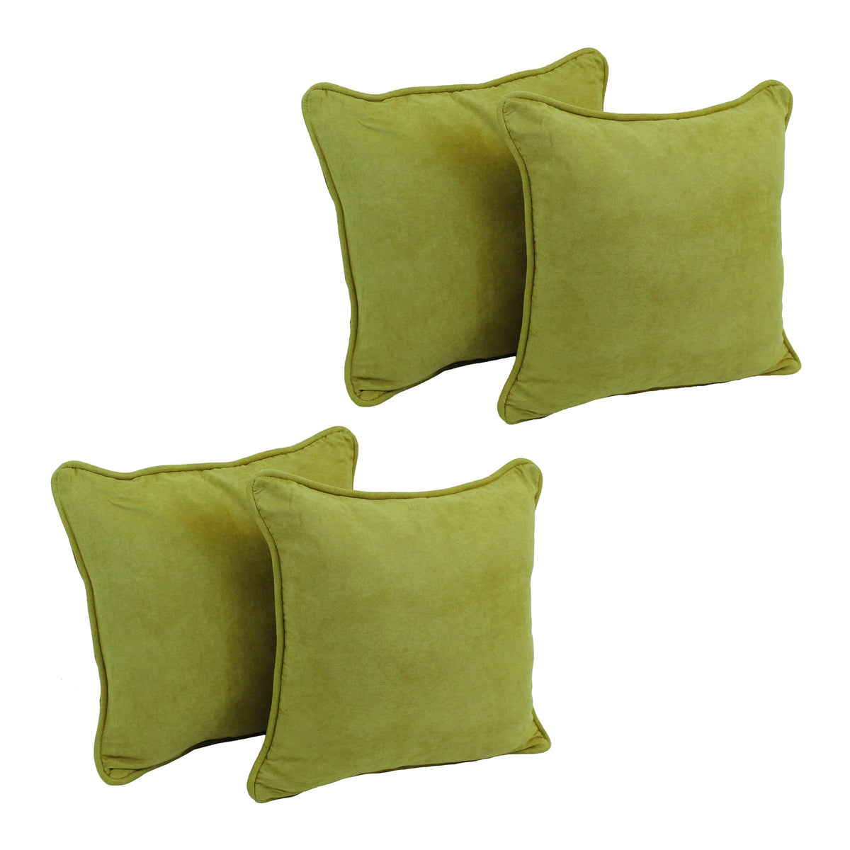 Blazing Needles Corded Microsuede Throw Pillow, 18", Mojito Lime 4 Count