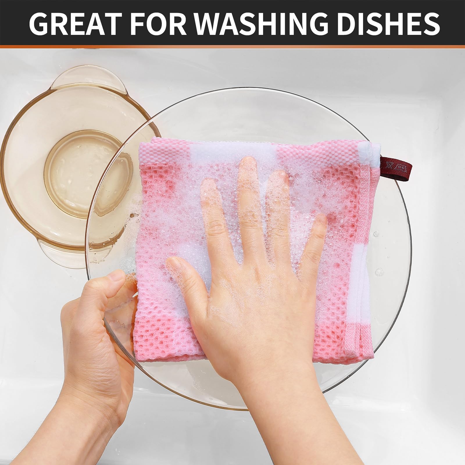 Homaxy 100% Cotton Waffle Weave Check Plaid Dish Cloths, 12 X 12 Inches, Super Soft And Absorbent Dish Towels Quick Drying Dish