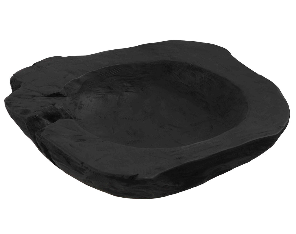 Bare Decor Lomax Wooden Decorative Bowl, Hand Made From Teak Root, Black, 15''