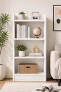 Ecoline 3 Tier Wide Wooden Bookshelf For Home & Office, White