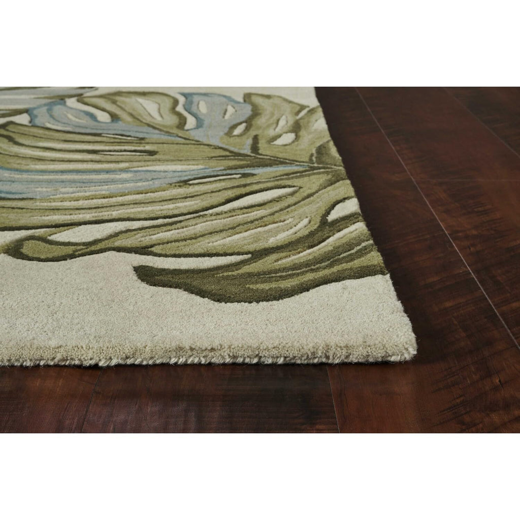 HomeRoots 9'X12' Ivory Hand Tufted Monstera Indoor Area Rug