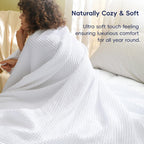 Phf Ultra Soft Waffle Weave Blanket Twin Size 66'X 90'- Washed Lightweight Breathable Cozy Woven Blanket For Bed - Aesthetic Decor For Couch Bedding Sofa Home Car - White
